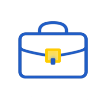 Minimalist blue and yellow briefcase